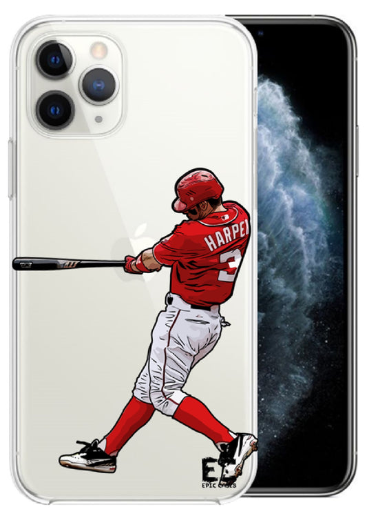 Bryce "Bam Bam" Harper Epic Cases Ultra Slim Crystal Clear Soft Transparent TPU Case Cover Apple iPhone 6/7/8/Plus/X/XS/XS Max/XR/11/11 Pro/11 Pro Max