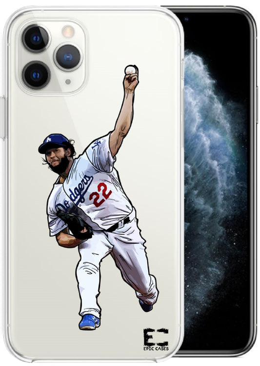 Clayton Kershaw Epic Cases Ultra Slim Crystal Clear Soft Transparent TPU Case Cover Apple iPhone 6/7/8/Plus/X/XS/XS Max/XR/11/11 Pro/11 Pro Max