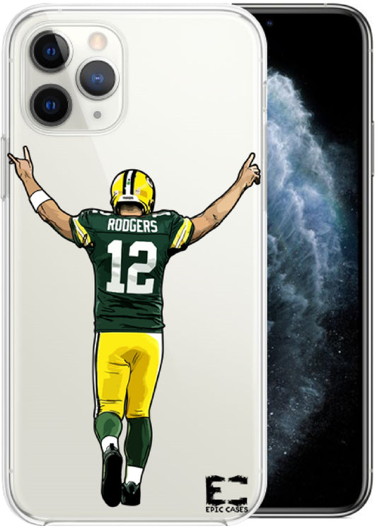Aaron Rodgers Epic Cases Ultra Slim Crystal Clear Soft Transparent TPU Case Cover Apple iPhone 6/7/8/Plus/X/XS/XS Max/XR/11/11 Pro/11 Pro Max